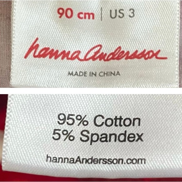 Hanna Andersson Red Floral Long Sleeve Casual Dress 90cm US 3 - Picture 3 of 4